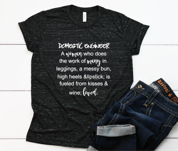 GRAPHIC TEE - Domestic Engineer | Mom | Repeat | Momlife | Graphic Tee | Unisex Shirt