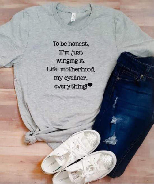 GRAPHIC TEE - Just Winging It, Motherhood | Momlife | Motherhood | Graphic Tee | Unisex Shirt