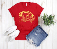 GRAPHIC TEE - Chiefs Tee | Unisex Shirt | Short Sleeve | Graphic Tee | Unisex Tees | Football Mom | Red and Yellow | Cheer | Cheer Mom