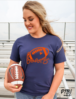 SCREEN PRINT | Bears Cheer | Football | Grunge | Transfer | Navy and Orange | Football | Cheer Mom | Football Mom | Screen Print Transfer