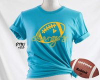 GRAPHIC TEE - Chargers Tee | Unisex Shirt | Short Sleeve | Graphic Tee | Unisex Tees | Football Mom | Gold and Blue | Cheer