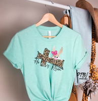 GRAPHIC TEE - He is Risen Leopard Cross Bunny | Easter | Graphic Tee | Unisex Shirt  | Religious | Graphic Tee