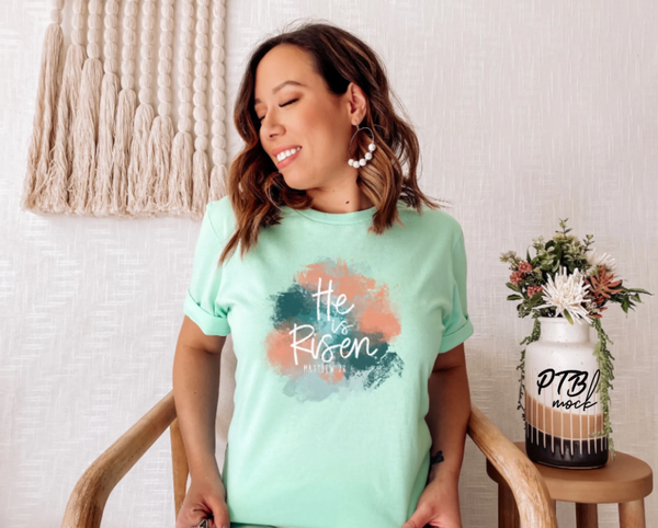 GRAPHIC TEE - He is Risen | Watercolor | Graphic Tee | Unisex Shirt  | Religious | Graphic Tee | Spring