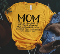 SCREEN PRINT - Mom | Strength | Dignity | Clearance | Mom Life | Humorous | Snarky | momlife | Screen Print Transfer (Retired)