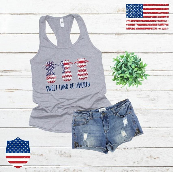 Sweet Land of Liberty (Pineapples and Patriotic) Graphic Tee