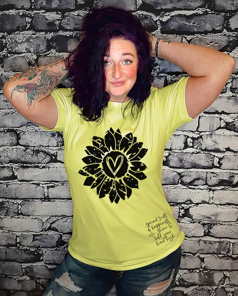 Sunflower Heart (Quote Optional) Graphic Tee