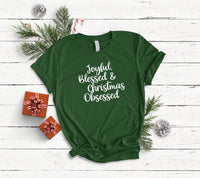 Joyful, Blessed & Christmas Obsessed  Graphic Tee