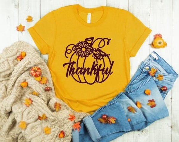 Thankful Sunflower Pumpkin Screen Print