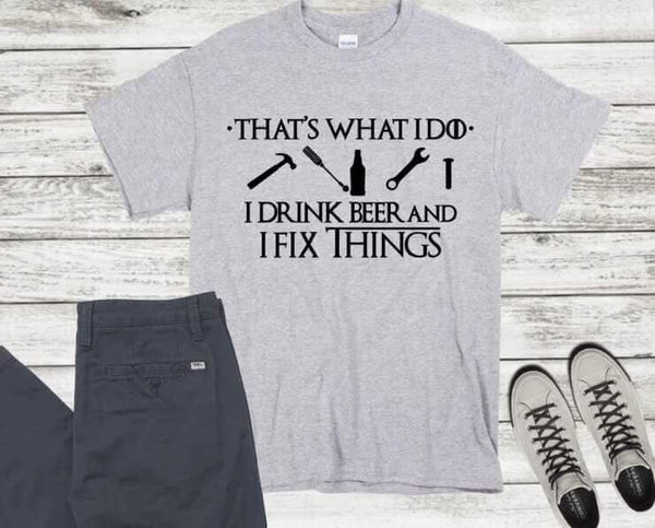 I Drink Beer & Fix Things Graphic Tee
