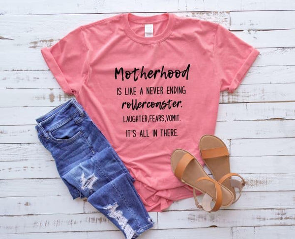 SCREEN PRINT - Motherhood Never Ending Rollercoaster | Momlife | Humorous | Snarky Screen Print Transfer