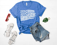 America Wavy Grunge Flag Graphic Tee