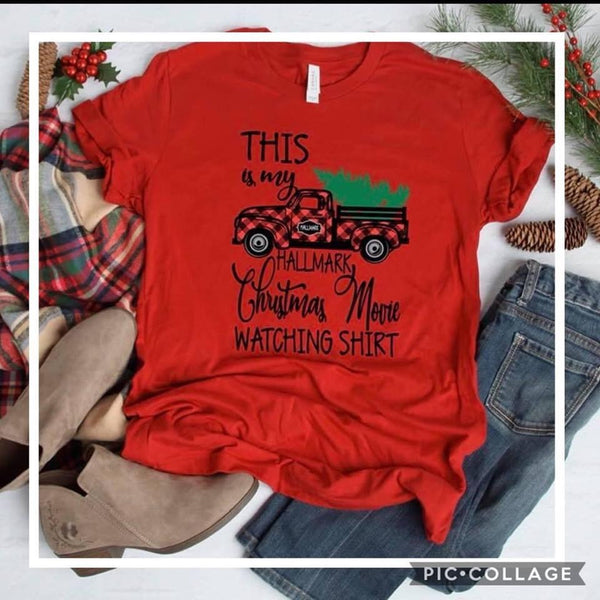 Hallmark Movie Watching Tee Shirt Screen Print