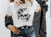 Sunflowers & Skulls Graphic Tee