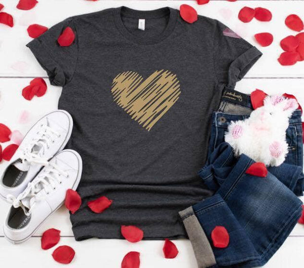 Graffiti (Gold) Heart Graphic Tee