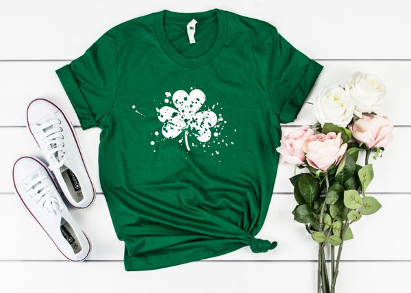 Shamrock Paint Splatter Screen Print