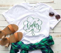 Lucky Shamrock Outline Graphic Tee