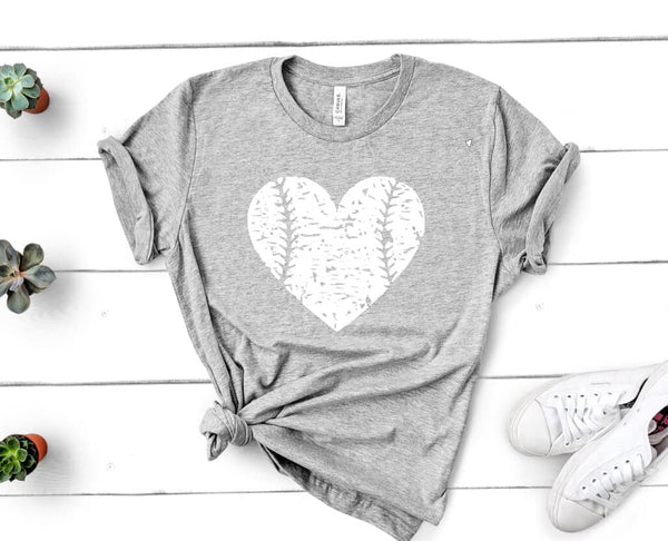 Distressed Heart Baseball/Softball  Screen Print