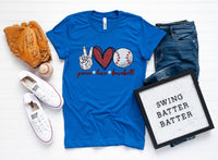 Peace, Love, Baseball Screen Print