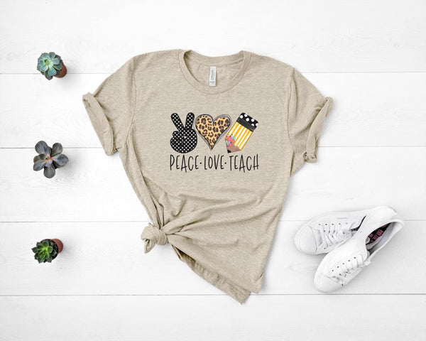 Peace, Love, Teach Graphic Tee