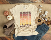 Thankful, Grateful & Blessed Graphic Tee