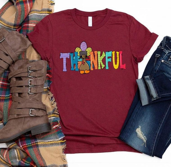 Thankful Turkey Watercolor Graphic Tee