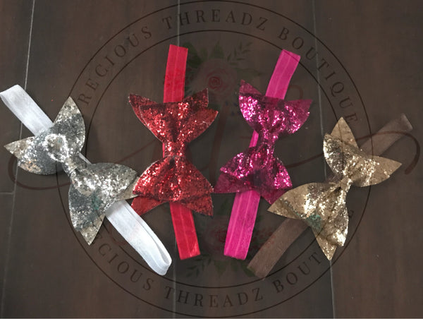 Glitter Bow Headbands (RTS)