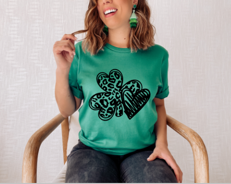 Lucky Cheetah & Stripes Clover Graphic Tee