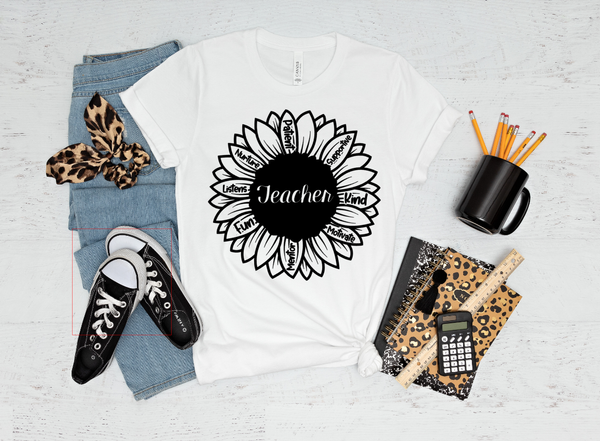 Teacher Sunflower Graphic Tee