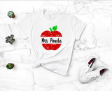 Personalized Apple Teacher Graphic Tee or Raglan