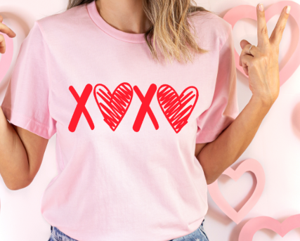 XOXO, Hugs and Kisses, Lovers, Valentines Day Graphic Tee