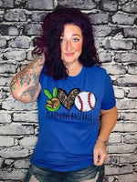 Peace, Love, Baseball Graphic Tee (Option 2)