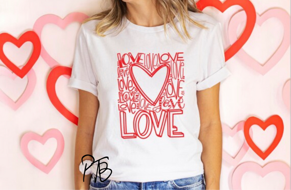 Love Typography Screen Print